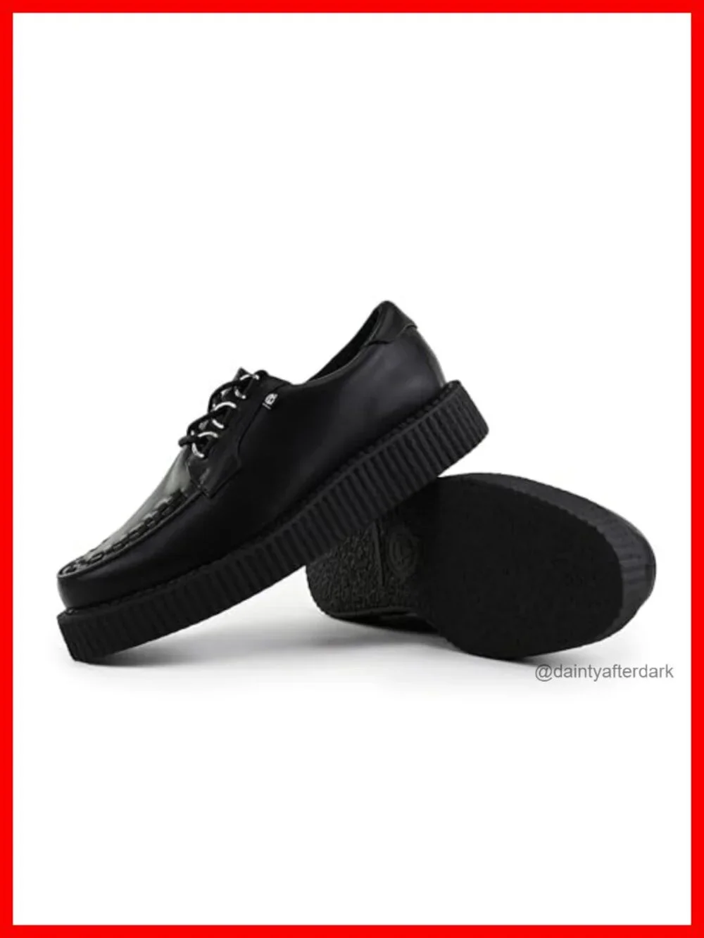 Black Anarchic Creeper Shoes Platform Faux Leather Unisex